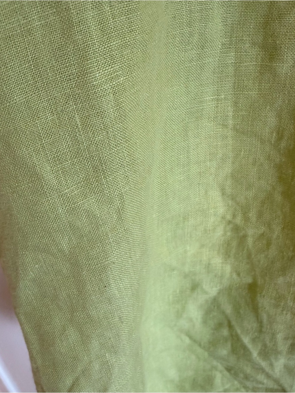 Click by Color Me Cotton Lime Green Tunic Top with Decorative Wooden Buttons - Picture 7 of 8